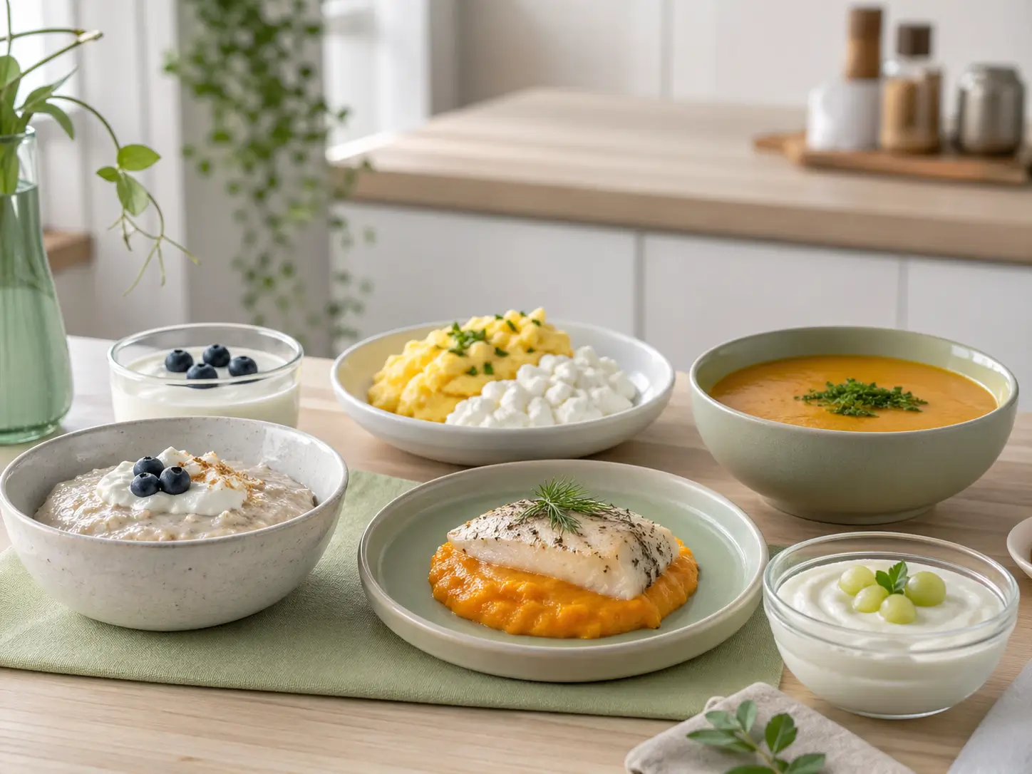 Bariatrische Rezepte mit weichen proteinbewussten Mahlzeiten nach OP