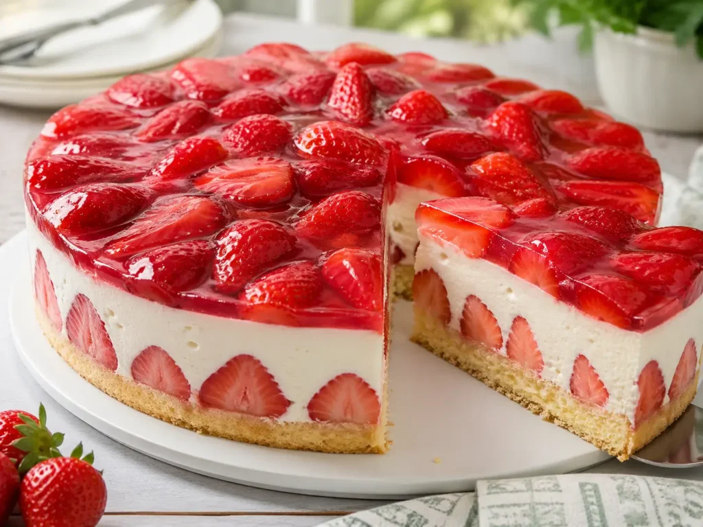 Erdbeertorte mit Gelatine Creme stabil und glatt