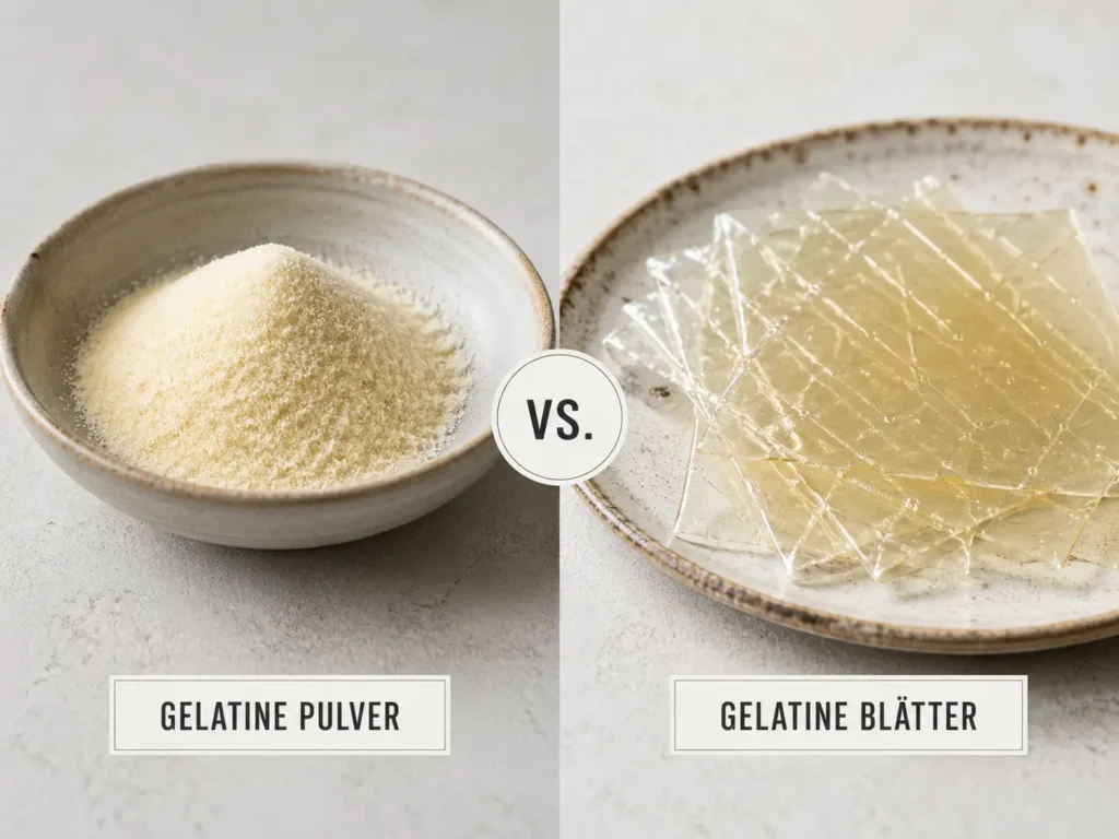 Unterschied zwischen Gelatine Pulver und Blattgelatine