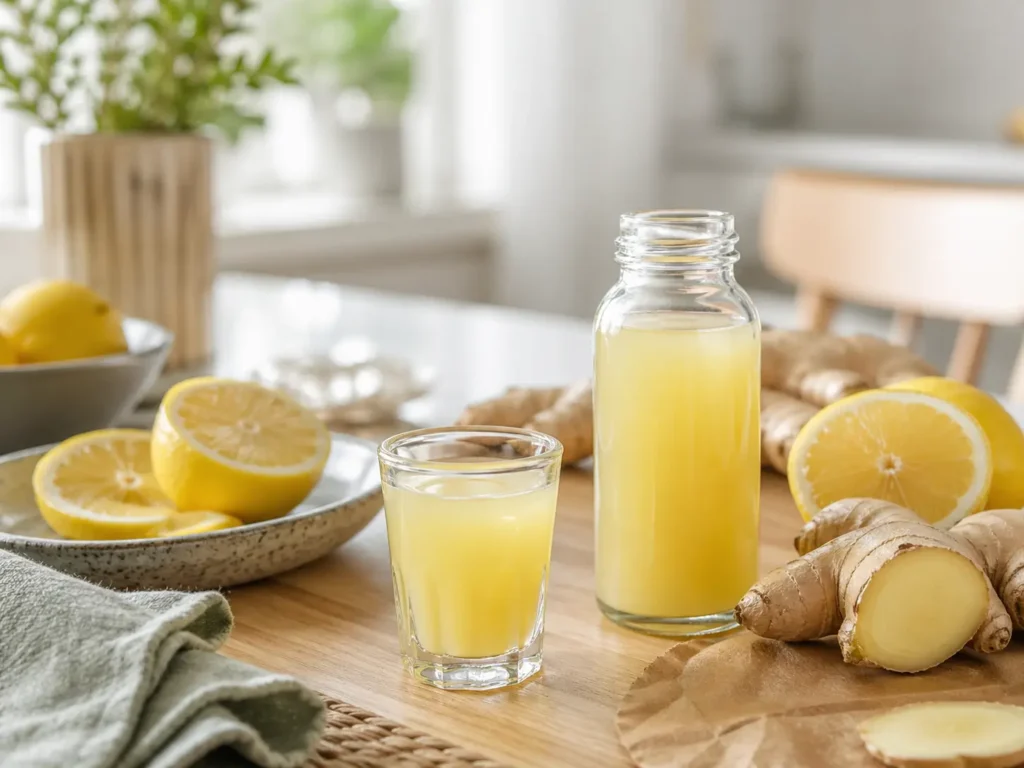 Ingwer Shot Rezept mit Zitrone frisch selbst gemacht