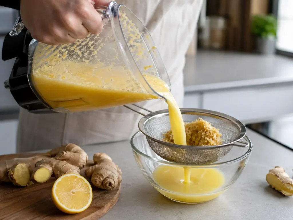 Zutaten für Ingwer Shot mit Ingwer Zitrone Orange und Honig