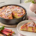 Rhabarberkuchen Rezept saftiger Frühlingskuchen mit frischem Rhabarber