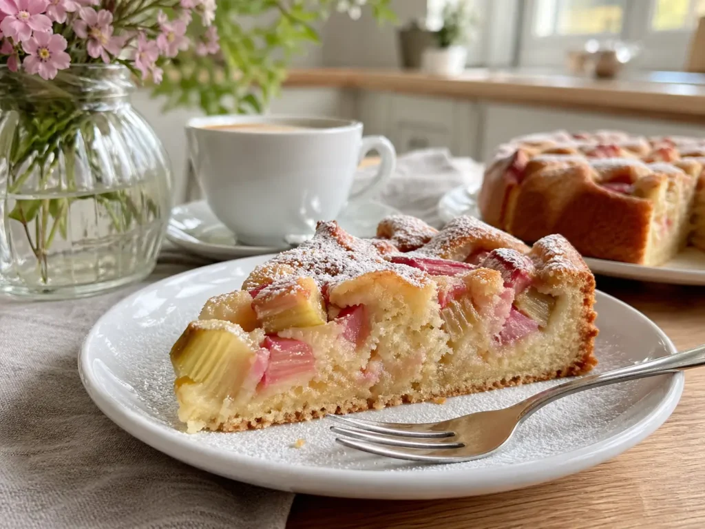 Rhabarberkuchen Rezept saftig und einfach für den Frühling