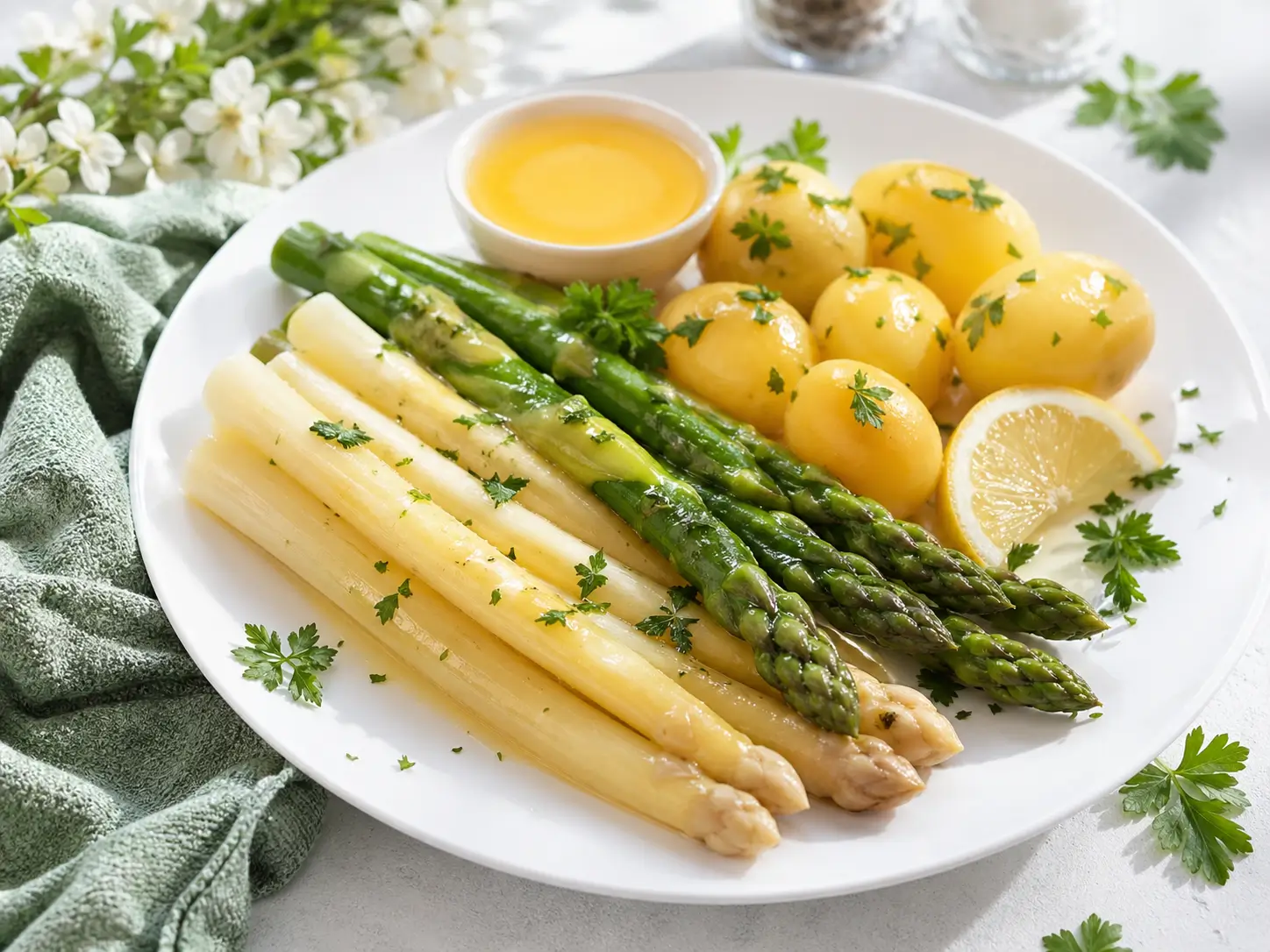 Spargel Rezept mit weißem und grünem Spargel einfach zubereitet