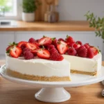 Torte ohne Gelatine mit cremiger Füllung und Beeren