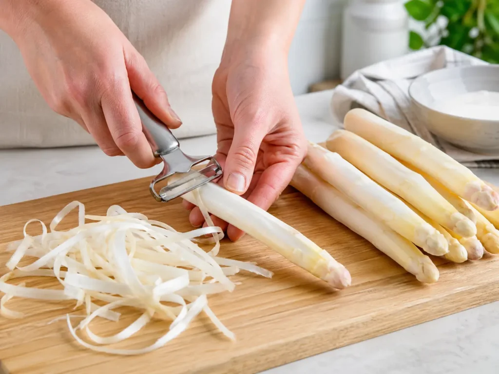 Weißen Spargel richtig schälen für ein einfaches Spargel Rezept
