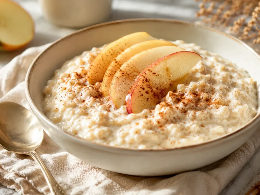 Apfel Zimt Haferflocken mit Skyr als einfache Frühstücksvariante zum Abnehmen