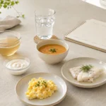 Bariatrische Operation Ernährung mit kleinen Portionen für flüssige, pürierte und weiche Kost nach der OP