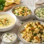 Blumenkohl Rezepte gesund mit Ofen-Blumenkohl, Suppe, Bowl und Blumenkohlreis