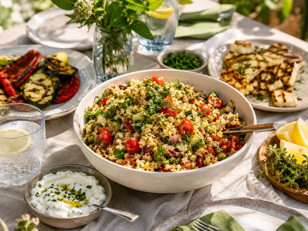 Bulgur Salat zum Grillen als frische Sommerbeilage