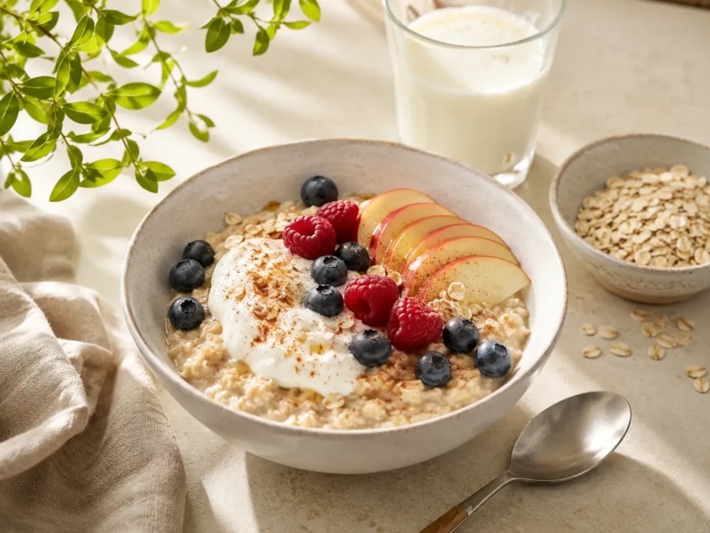 Cremiges Porridge als alltagstaugliche Umsetzung des Dr Wimmer Haferflocken Trick