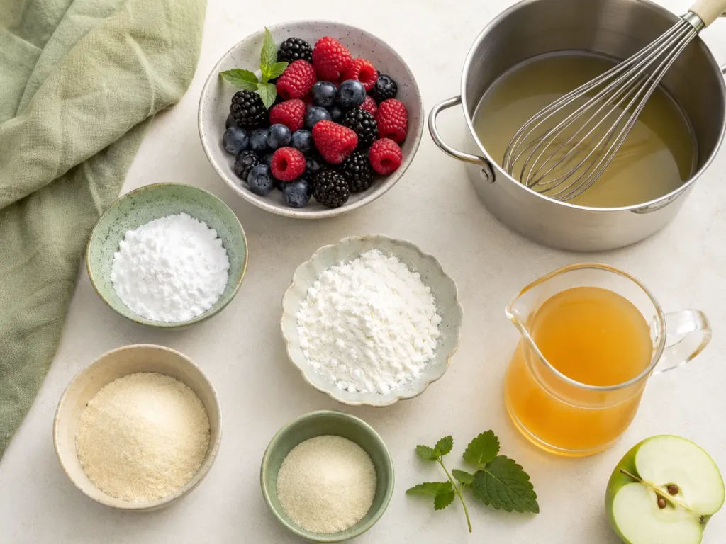 Gelatine Alternativen wie Agar Agar, Pektin und Stärke für Desserts