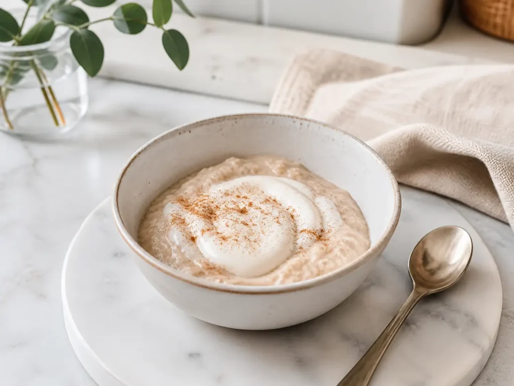 Haferflocken nach Magenverkleinerung mit Skyr als kleine proteinbewusste Portion