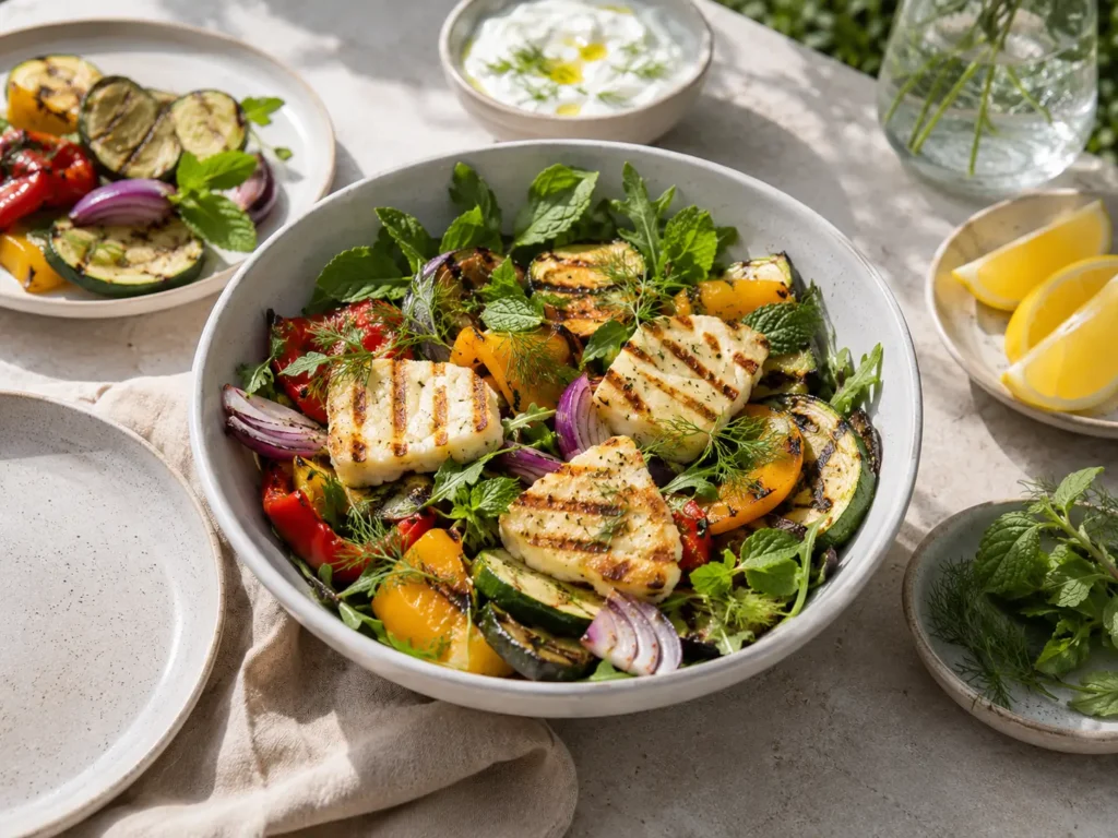 Halloumi Salat als sommerliche Beilage zum Grillabend