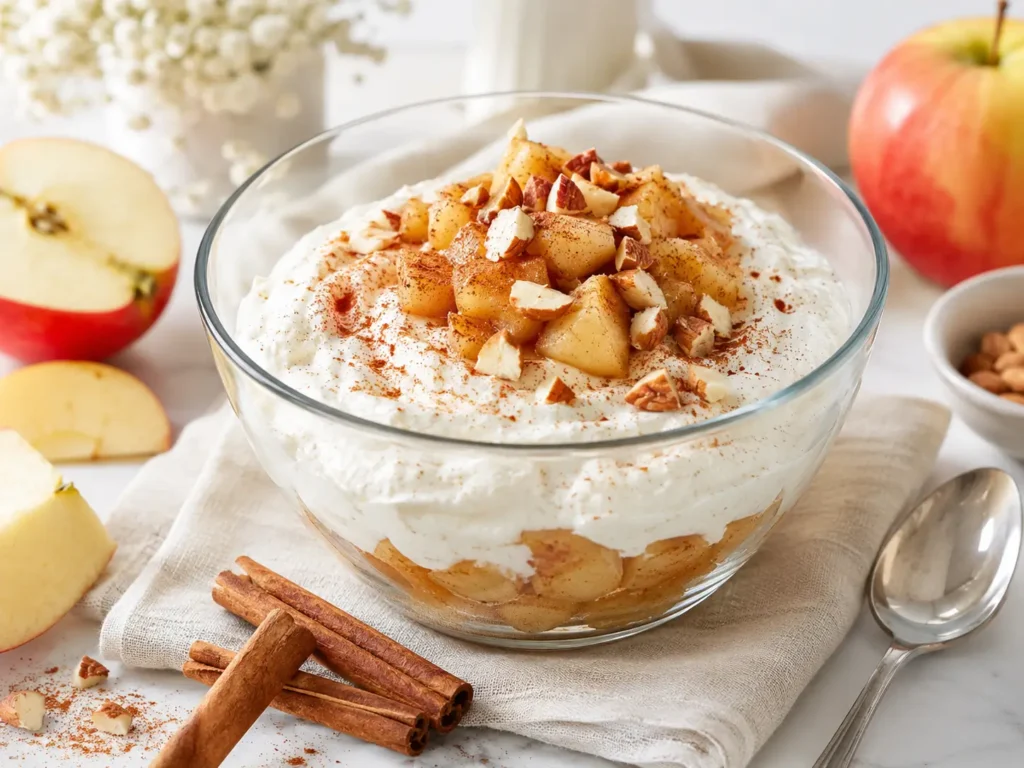 Apfel-Zimt-Quark als einfaches kalorienbewusstes Dessert mit Skyr oder Magerquark