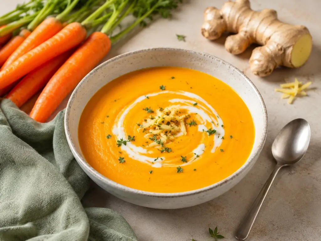 Karotten Ingwer Suppe zum Abnehmen als leichtes Abendessen