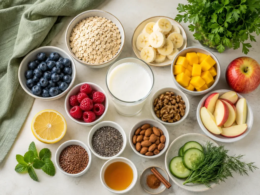 Kefir Zutaten für Frühstück, Drinks, Bowls und herzhafte Dips