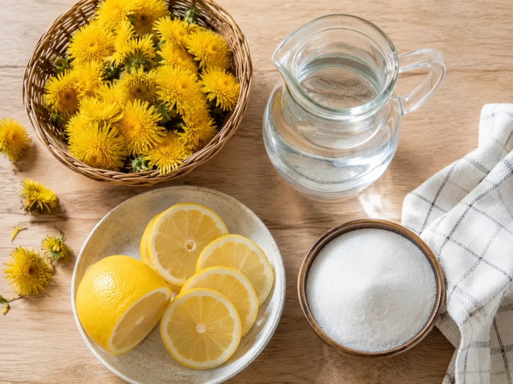 Frische Löwenzahnblüten für selbstgemachten Löwenzahnhonig
