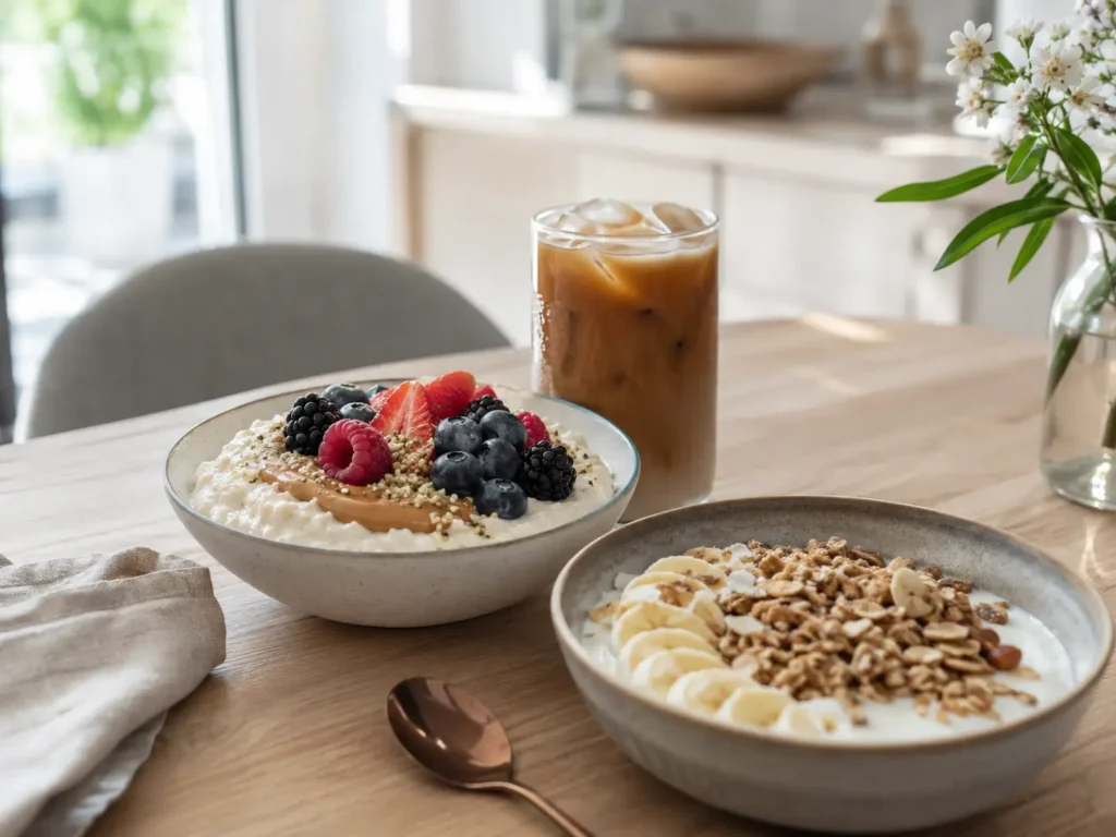 More Nutrition Rezeptideen mit Protein Porridge, Skyr Bowl und Iced Coffee