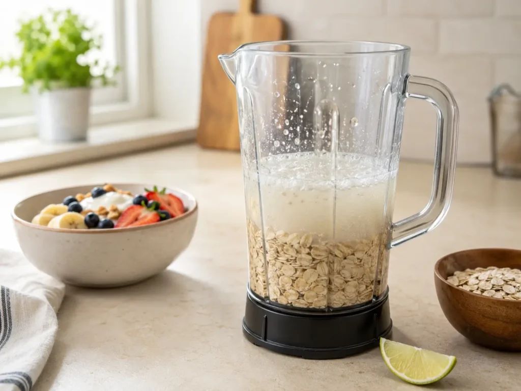 Haferdrink und Porridge als Vergleich beim Haferflocken-Trend