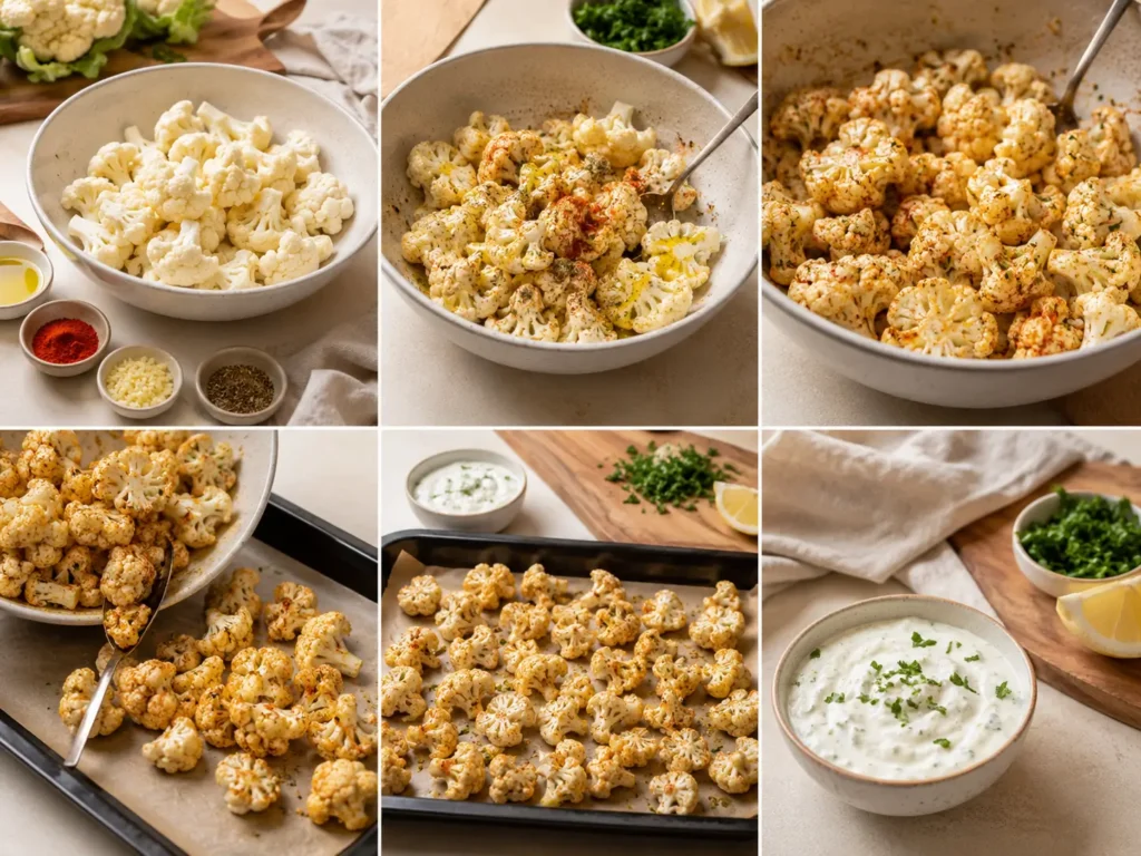 Ofen-Blumenkohl gesund zubereiten mit Paprika, Knoblauch und Kräutern