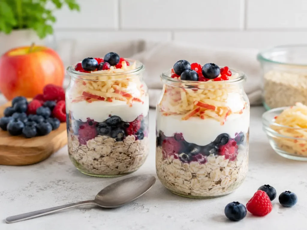 Overnight Oats zum Abnehmen mit Beeren