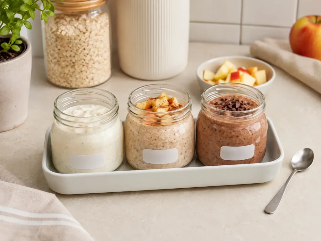 Protein Porridge bariatrisch als Meal Prep in kleinen Gläsern