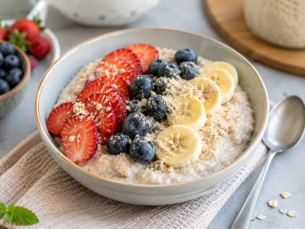 Cremiges Protein Porridge mit Beeren als More Nutrition Rezeptidee