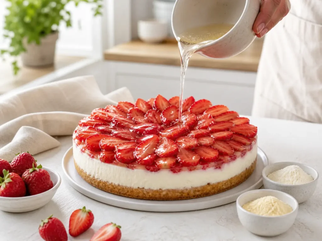 Tortenguss ohne Gelatine als Alternative für Erdbeerkuchen
