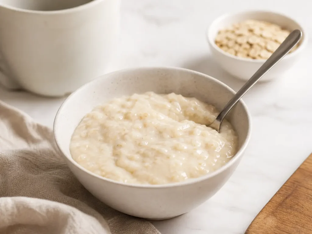 Weiches Porridge nach Magen OP mit zarten Haferflocken und cremiger Konsistenz