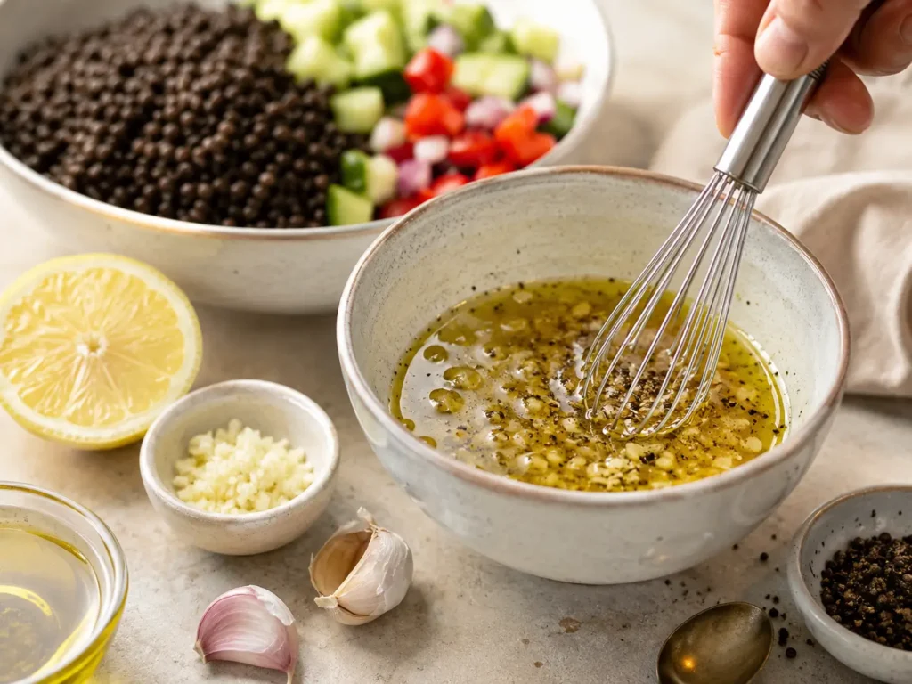 Zitronen-Senf-Dressing für beluga linsen salat
