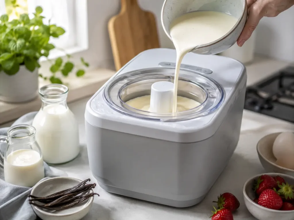 Eis mit Eismaschine cremig machen und Eiskristalle vermeiden