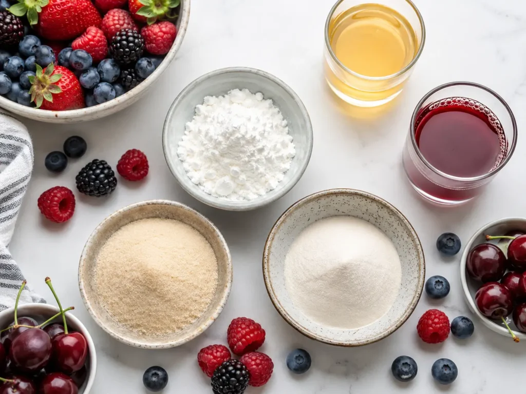 Gelatine Ersatz für Tortenguss ohne Gelatine mit Speisestärke Agar-Agar und Pektin
