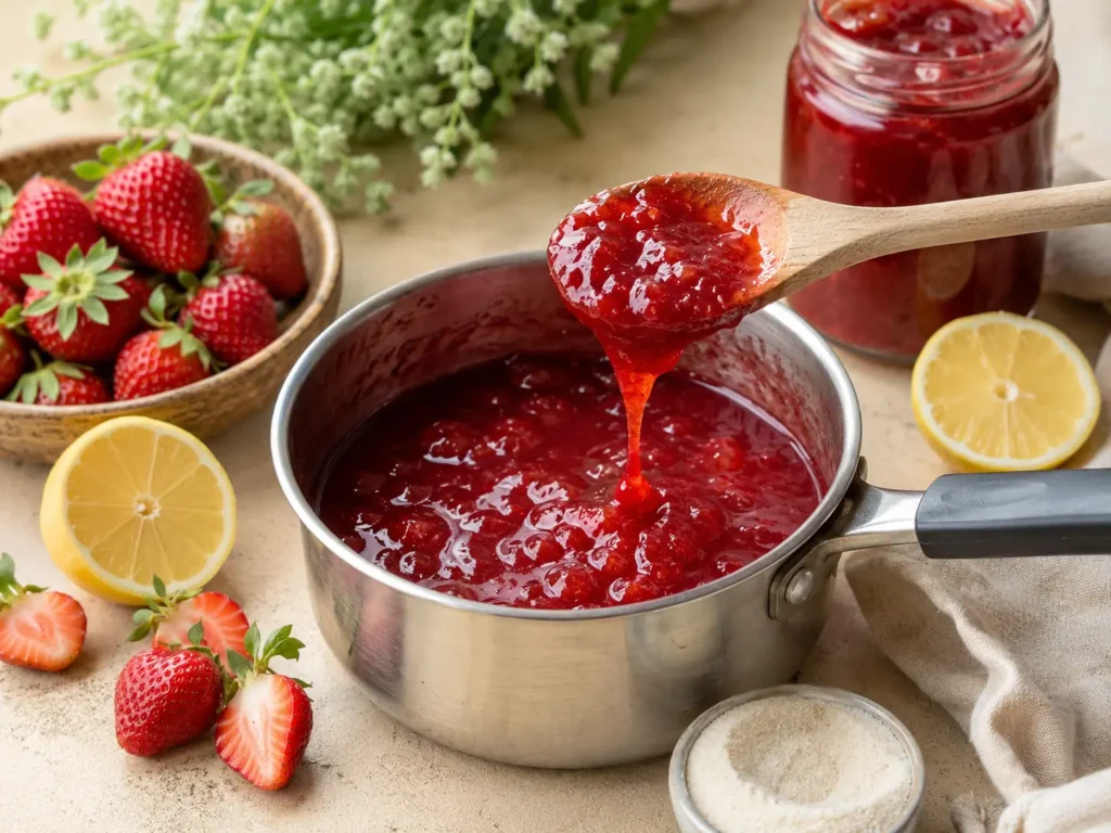 Pektin als vegane Gelatine Alternative für Erdbeerfüllung und Marmelade