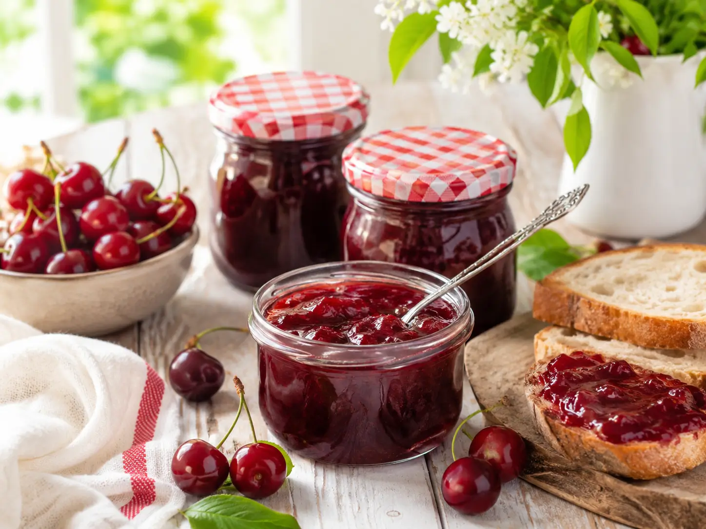 Sauerkirschmarmelade selber machen mit frischen Sauerkirschen und Gelierzucker