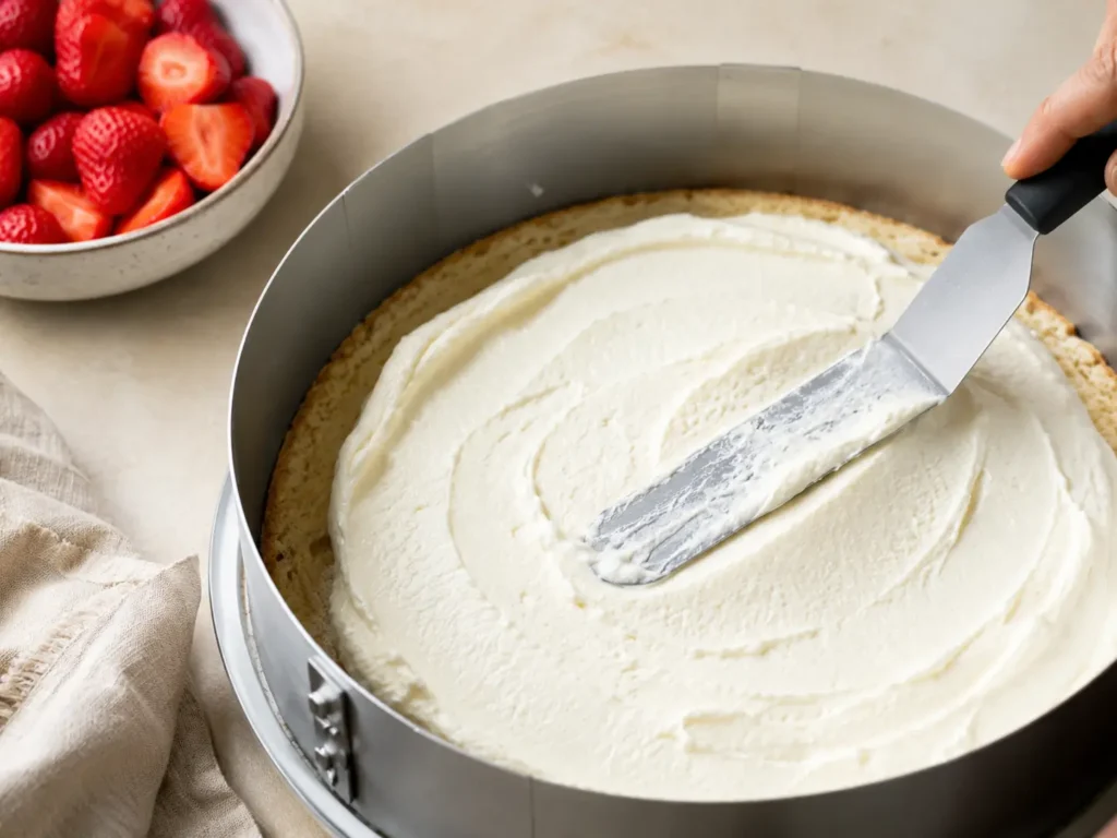 Stabile Creme für Erdbeertorte ohne Gelatine aus Mascarpone Quark und Sahne