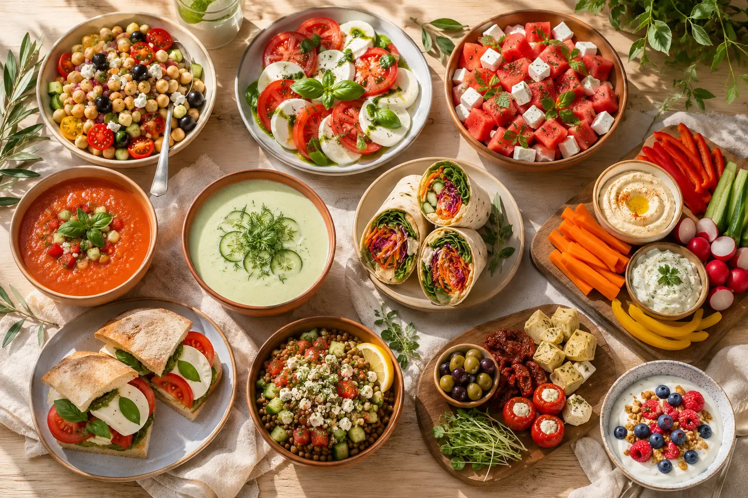 Kalte Küche Rezepte mit Salaten, Wraps, Gazpacho, Bowls und Snackplatten