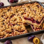Saftiger Pflaumenkuchen vom Blech mit Pflaumen und knusprigen Butterstreuseln